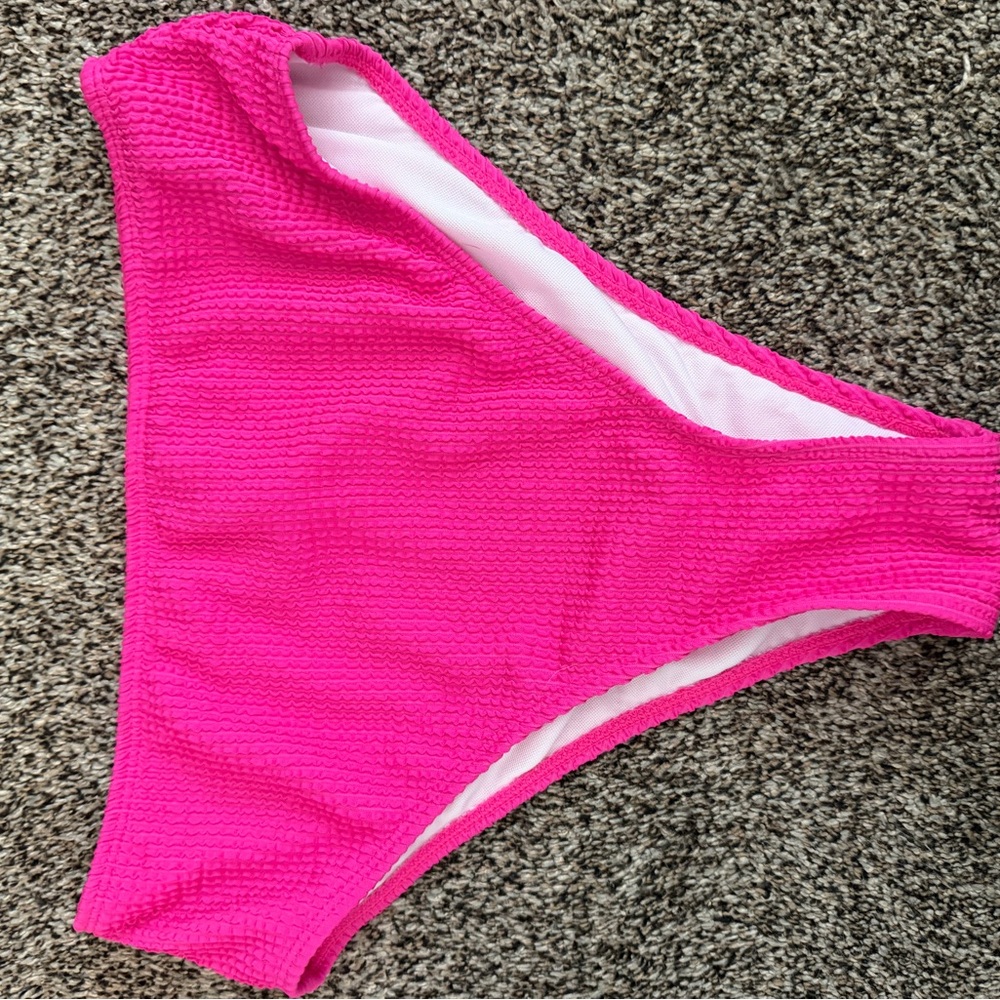 Vibrant Pink Textured Bikini Bottom